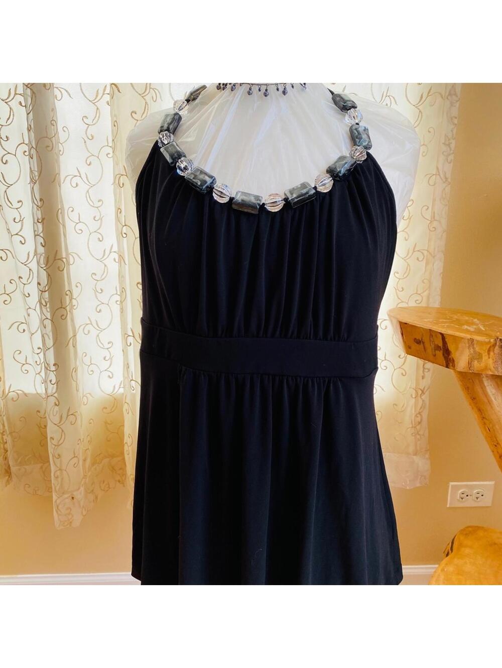 Style & Co Black Women’s Cocktail Dress with Beaded Neckline X Large